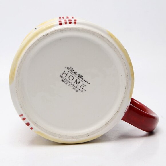 Vintage Large Eddie Bauer Christmas Mug Ceramic 1998 Lightweight Cheer Stocking - Picture 3 of 8